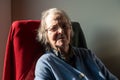 Portrait of an 85 yo white grandmother looking sad, Tienen, Belgium