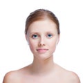 Portrait of young adult woman with health skin of face Royalty Free Stock Photo