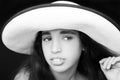 Portrait of a young african american girl with sun hat Royalty Free Stock Photo