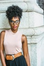 Portrait of Young African American Woman in New York Royalty Free Stock Photo