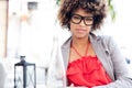 Portrait of young african elegant businesswoman.