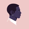 Portrait of a young African man in the profile. Face. Side view. Royalty Free Stock Photo