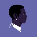 Portrait of a young African man in the profile. Face. Side view. Royalty Free Stock Photo