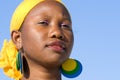 Portrait of young african woman with scarf