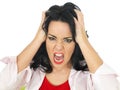 Portrait of a Young Angry Frustrated Woman Shouting In an Outrage Royalty Free Stock Photo