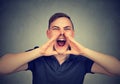 Portrait of young angry man screaming Royalty Free Stock Photo