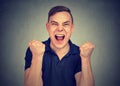 Portrait of young angry man screaming Royalty Free Stock Photo