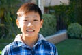 Portrait of young kid Asian boy with tooth braces. Royalty Free Stock Photo