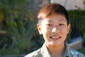 Portrait of young kid Asian boy with tooth braces. Royalty Free Stock Photo