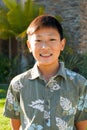 Portrait of young kid Asian boy with tooth braces. Royalty Free Stock Photo