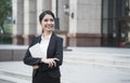 Portrait young asian businesswoman handsome looking