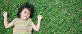 Portrait of young asian girl having good time in the park Royalty Free Stock Photo