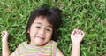 Portrait of young asian girl having good time in the park Royalty Free Stock Photo