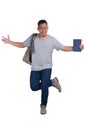 Young Student Standing Dancing Happy Royalty Free Stock Photo