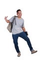 Young Student Standing Dancing Happy Royalty Free Stock Photo