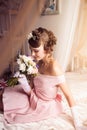 Portrait of young attractive bride Royalty Free Stock Photo