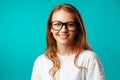 Portrait of a young attractive caucasian woman in glasses Royalty Free Stock Photo