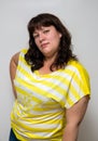 Portrait of young attractive plump woman Royalty Free Stock Photo