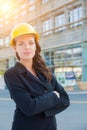 Portrait of Young Attractive Professional Female Contractor Wear