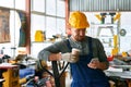 Young Workman on Break Royalty Free Stock Photo