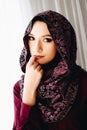 Portrait of young beautiful arabic middle eastern woman