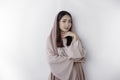 Portrait of a young beautiful Asian Muslim woman wearing a headscarf, beauty shoot concept Royalty Free Stock Photo