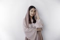 Portrait of a young beautiful Asian Muslim woman wearing a headscarf, beauty shoot concept Royalty Free Stock Photo