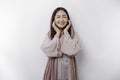 Portrait of a young beautiful Asian Muslim woman wearing a headscarf, beauty shoot concept Royalty Free Stock Photo