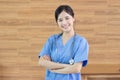 Portrait Young beautiful asian successful female doctor or nurse with stethoscope Royalty Free Stock Photo