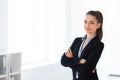 Portrait of young beautiful business woman in the office Royalty Free Stock Photo