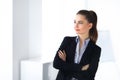 Portrait of young beautiful business woman in the office Royalty Free Stock Photo