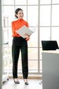 Portrait of young beautiful businesswoman work in office Royalty Free Stock Photo