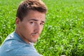 Portrait of young beautiful courageous man