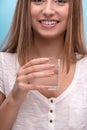 Portrait of young beautiful girl drinking clean Royalty Free Stock Photo