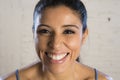 Portrait of young beautiful and happy hispanic woman laughing Royalty Free Stock Photo