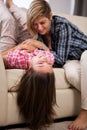 Portrait of young beautiful mother with her teenage daughter Royalty Free Stock Photo