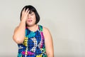 Portrait of young beautiful overweight Asian woman