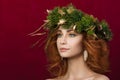 Portrait of young beautiful redhaired woman Royalty Free Stock Photo