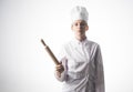 Portrait of a young beautiful woman in cook clothes Royalty Free Stock Photo