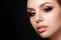 Portrait of young beautiful woman with evening make up Royalty Free Stock Photo