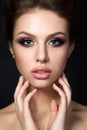 Portrait of young beautiful woman with evening make up Royalty Free Stock Photo