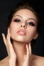 Portrait of young beautiful woman with evening make up Royalty Free Stock Photo