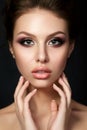 Portrait of young beautiful woman with evening make up Royalty Free Stock Photo