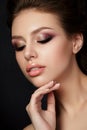 Portrait of young beautiful woman with evening make up Royalty Free Stock Photo