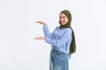 portrait of young Beautiful woman with hijab on white background