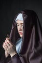 Portrait of young beautiful woman nun Royalty Free Stock Photo