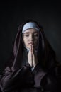 Portrait of young beautiful woman nun Royalty Free Stock Photo