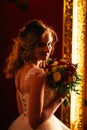 Portrait young beauty bride near the window Royalty Free Stock Photo