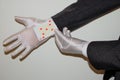 Portrait of young black Illusionist magician doing magic with a top hat