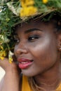 Portrait of a young black woman, model of fashion Royalty Free Stock Photo